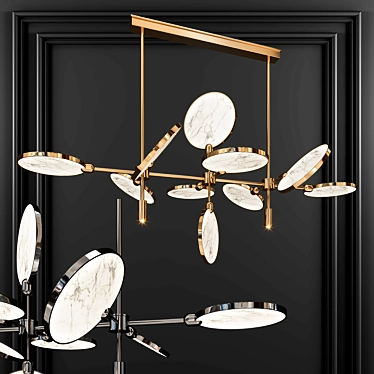 Contemporary Metal Chandelier 3D model image 1 