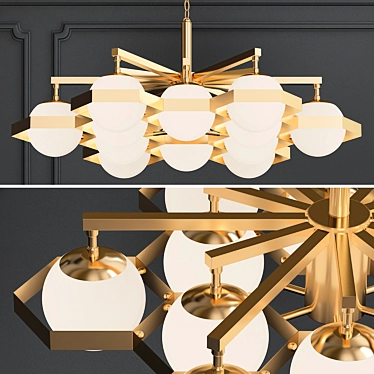 Anke Brass Glass Globe Chandelier 3D model image 1 