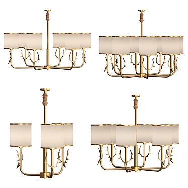 Brass Deer Chandelier 3D model image 1 