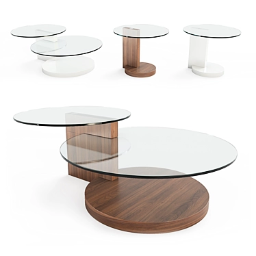 Elegant Set of Angel Cerda Coffee Tables 3D model image 1 