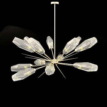 Aalto Starburst Chandelier - Elegant Crystal Glass Lighting 3D model image 1 