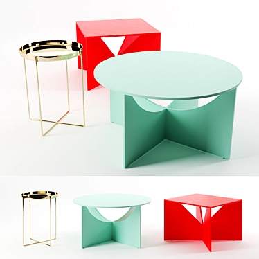 Modern e15 Tables Set 3D model image 1 