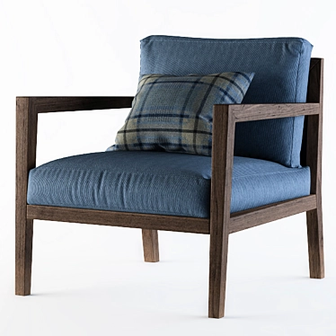 Elegant Poliform Camilla Blue Armchair 3D model image 1 