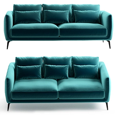 Amsterdam Triple Sofa - Stylish and Comfortable 3D model image 1 