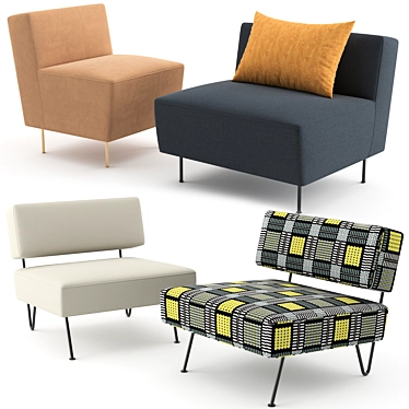 GUBI Lounge Chairs: Modern Comfort & Style 3D model image 1 