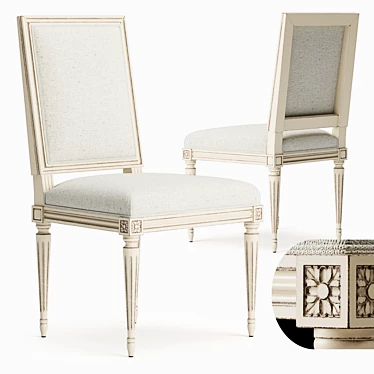 Elegant Louis XVI Chair 3D model image 1 