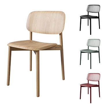 Hay Soft Edge 12: Stylish Oak Chair 3D model image 1 