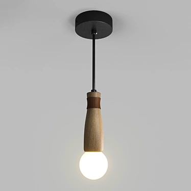 Modern Wood Pendant Lamp 3D model image 1 