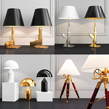 Sleek Table Lamps Collection 3D model image 1 