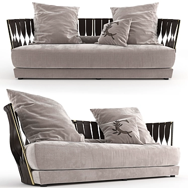 Contemporary Twist Sofa by Cantori 3D model image 1 