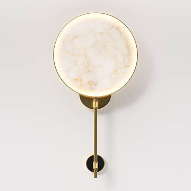 Elegant Brass and Marble Lamp 3D model image 1 