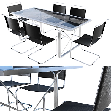Poliform Activity Table & Chair Set - Modern and Versatile 3D model image 1 