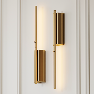 Elegant Brass Wall Lamp 3D model image 1 