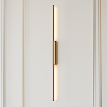 Satin Brass Double Reading Wall Lamp 3D model image 1 