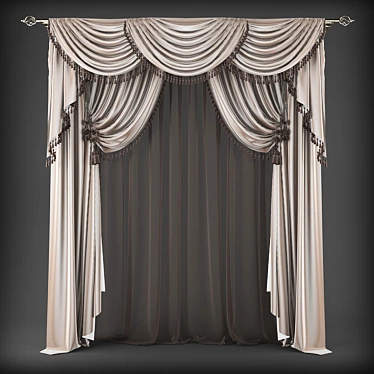 Polys -452663 Verts - 463417: Premium Quality Curtain Set 3D model image 1 