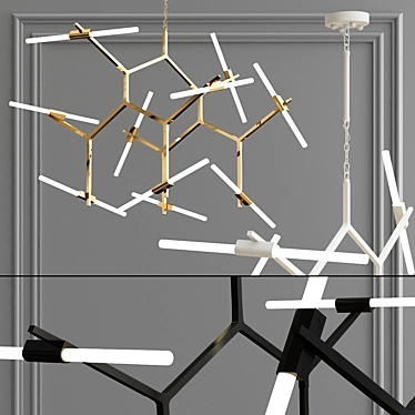 Elegant Cascading Crystal Chandelier 3D model image 1 