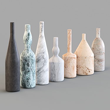 Timeless Beauty: Morandi-inspired Decorative Bottles 3D model image 1 