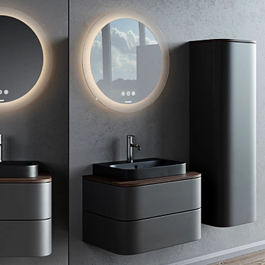 Duravit Happy D.2 Plus: Sleek Vanity Unit 3D model image 1 