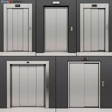 Kone Elevator Doors Set 3D model image 1 