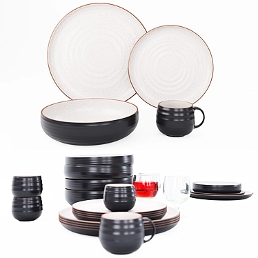 Premium Dinnerware Set: Crate Barreal 3D model image 1 