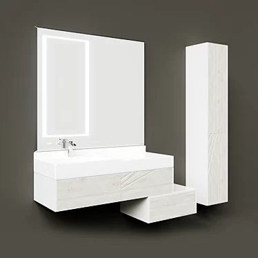 Aquaton Sakura 120 - Stylish Bathroom Furniture Set 3D model image 1 