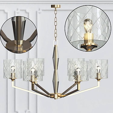 Modern Brass Chandelier: Luxury Loft Style 3D model image 1 