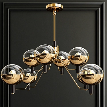 Modern Glass Pendant Chandelier 3D model image 1 