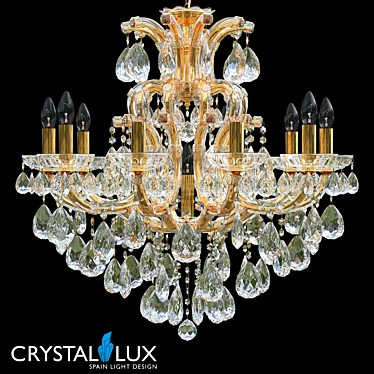 Crystal Lux Isabel SP11 Gold Chandelier 3D model image 1 