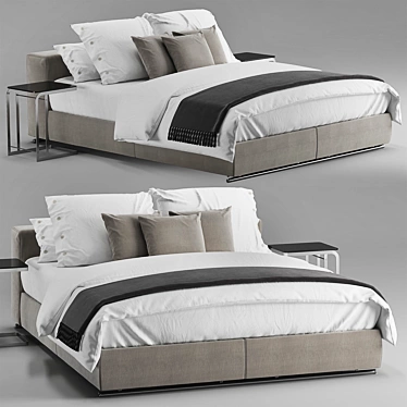Sleek and Stylish Flexform Bed 3D model image 1 