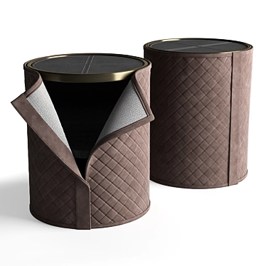 Eclectic Leather Night Tables 3D model image 1 