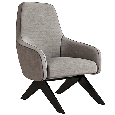 Elegant MARLON Fabric Armchair 3D model image 1 