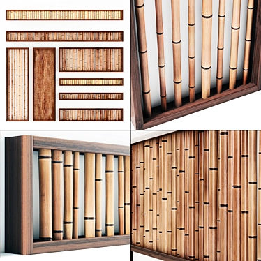Bamboo Branch Partitions: Eco-Friendly Wall Decor 3D model image 1 
