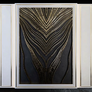 Modern Metal Wall Panel Waves 3D model image 1 