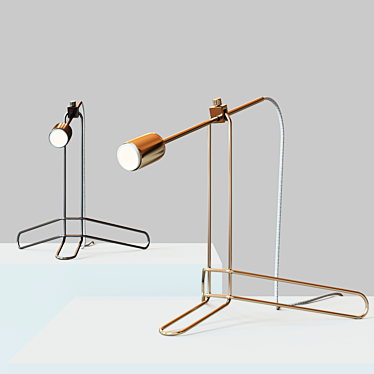 Sleek Balfour Table Lamp: Elegant Brass Design 3D model image 1 