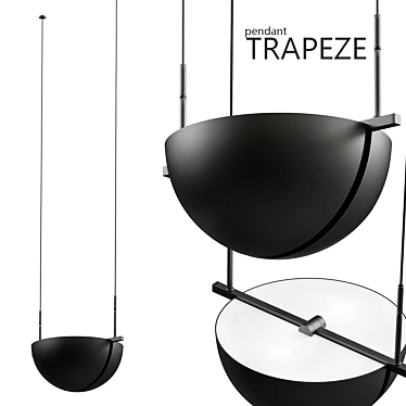 Sleek Trapeze Pendant Light 3D model image 1 