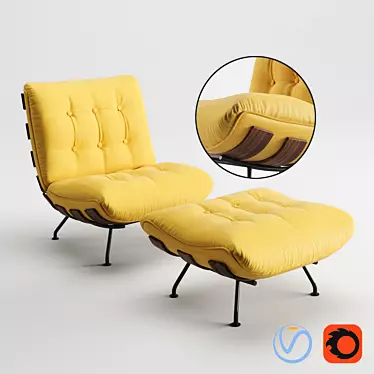 Elegant Costela Tacchini Armchair 3D model image 1 