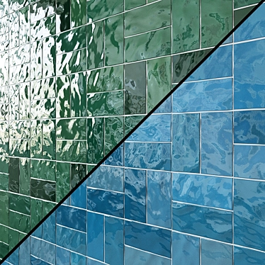 Wow Fez Ceramic Wall Tiles - Glossy & Vibrant 3D model image 1 