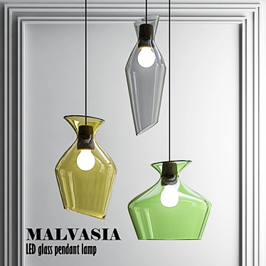 Elegant LED Glass Pendant: Malvasia 3D model image 1 