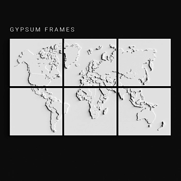 World Map Gypsum Frames 3D model image 1 
