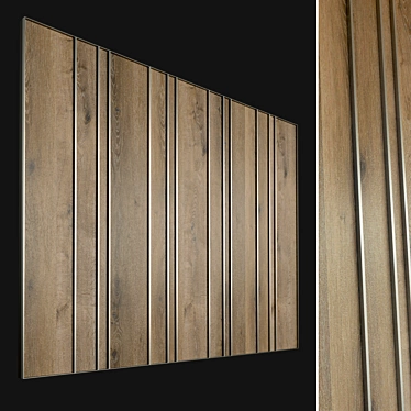 Wooden Decorative Wall Panel 3D model image 1 