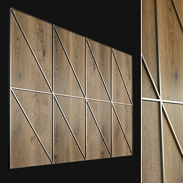 Wooden Decorative Wall Panel 3D model image 1 