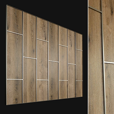 Elegant Wood 3D Wall Panel 3D model image 1 