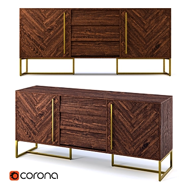 Dutchbone Class High Sideboard: Elegant, Stylish, Functional 3D model image 1 