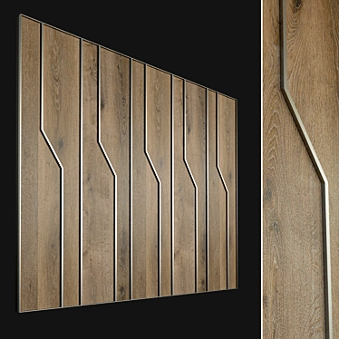 Title: Wooden 3D Wall Panel - High-Quality Decor 3D model image 1 