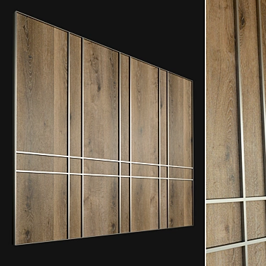 Wooden 3D Panel: Decorative Wall 3D model image 1 