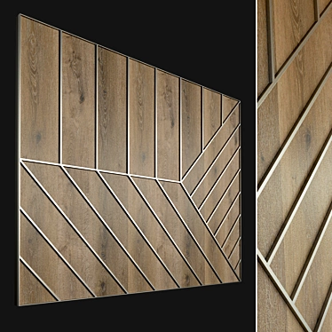 Wooden Decorative Wall Panel 3D model image 1 