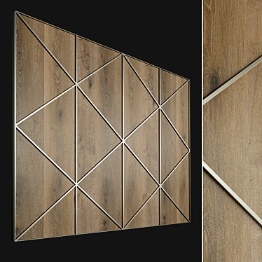 Wooden 3D Wall Panel with Metal Frame 3D model image 1 