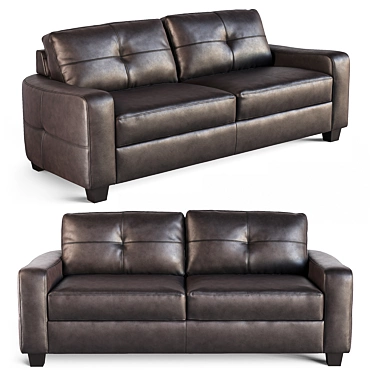 Elegant Jasmine Leather Loveseat 3D model image 1 