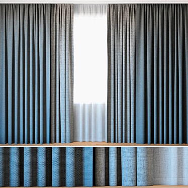 Sheer Elegance Curtains | Tulle Draped Window Decor 3D model image 1 
