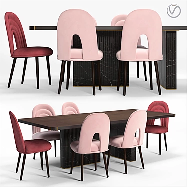 Paolo Castelli Echo Chair & Nettuno Table Set 3D model image 1 